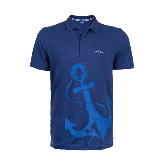 Anemoss Marine Navy Blue Men's Polo Collar T-Shirt