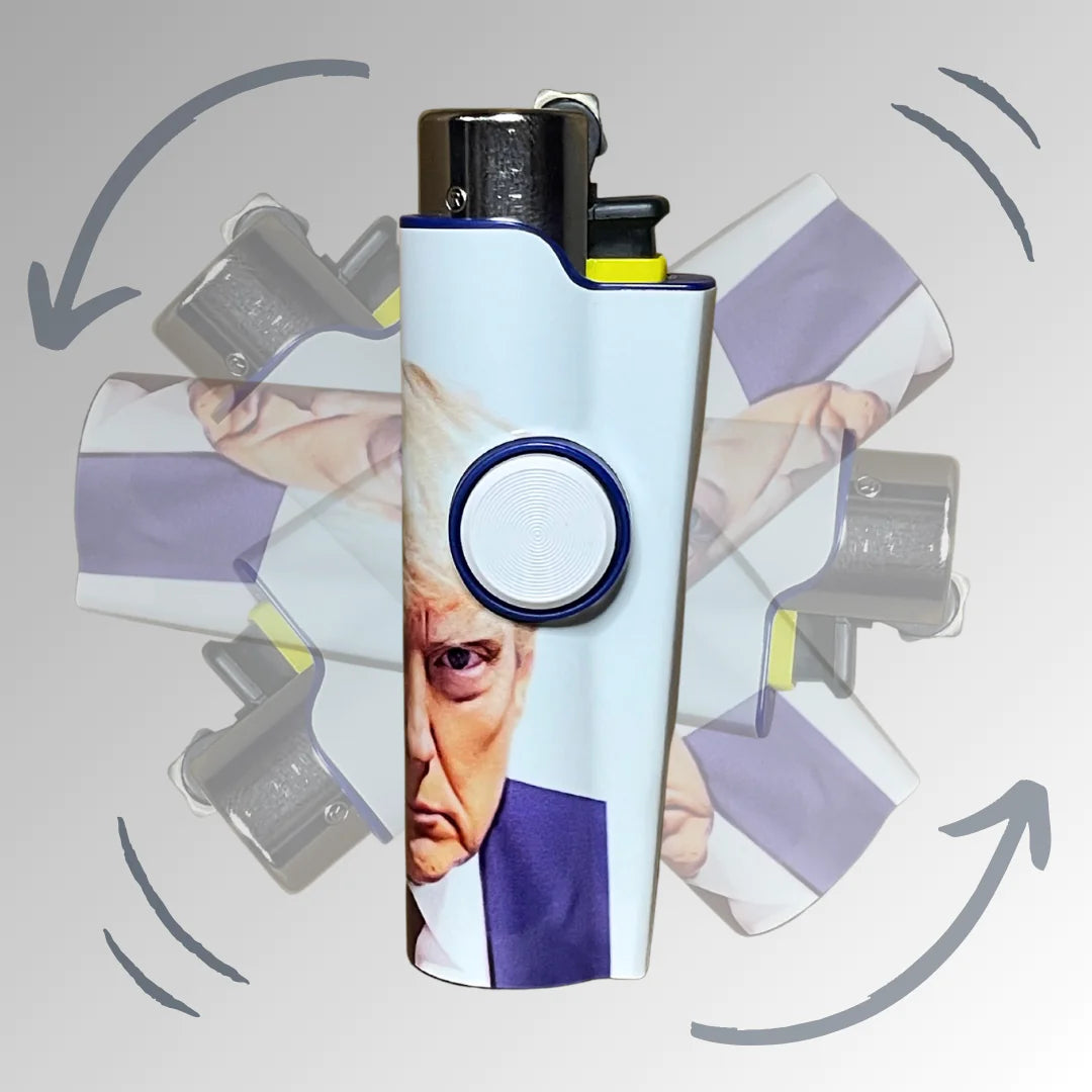 FLKR LYTR® Fidget Spinner Lighter Case Limited Edition "Trump Mug Shot" for Clipper Lighter® Case - $11.99