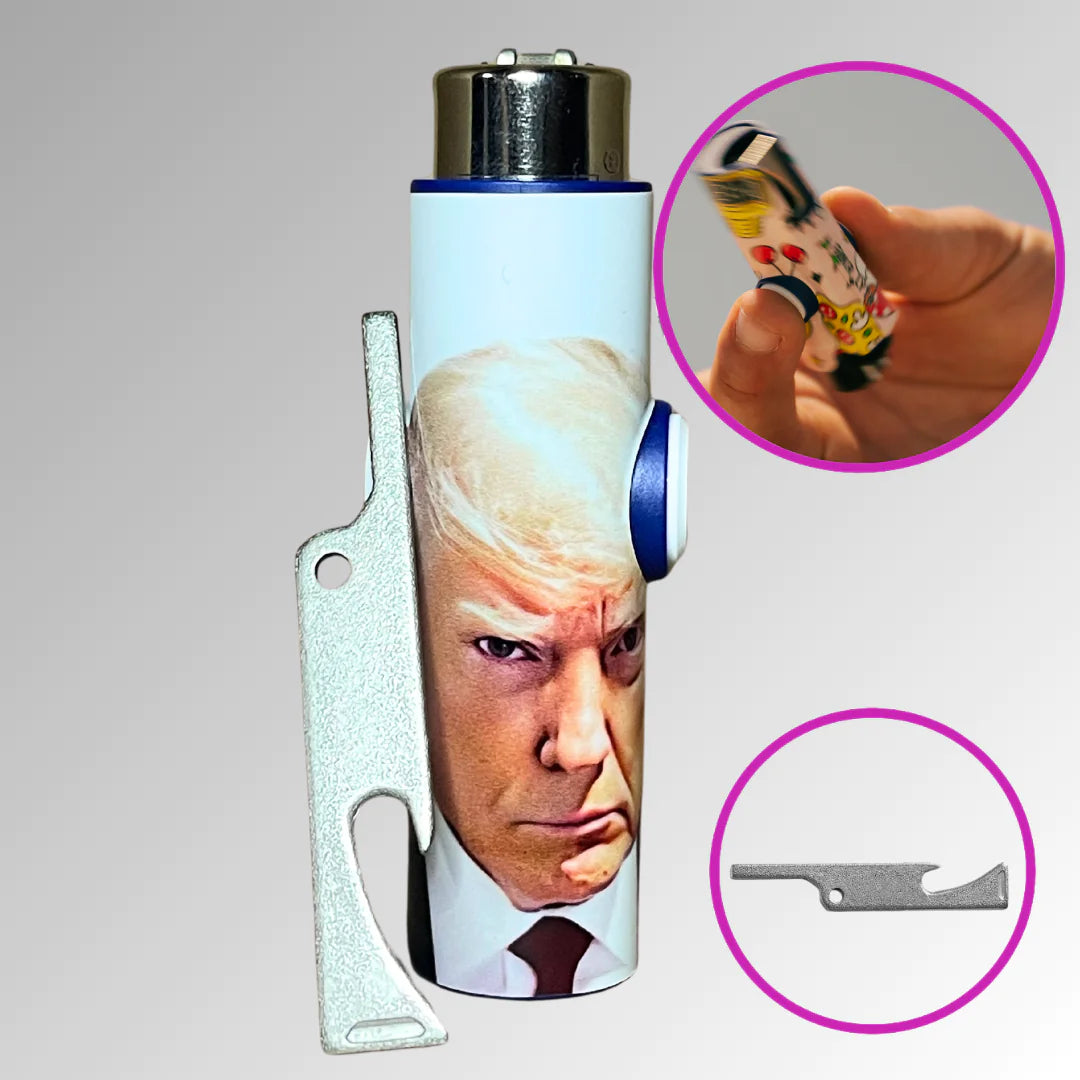 FLKR LYTR® Fidget Spinner Lighter Case Limited Edition "Trump Mug Shot" for Clipper Lighter® Case - $11.99