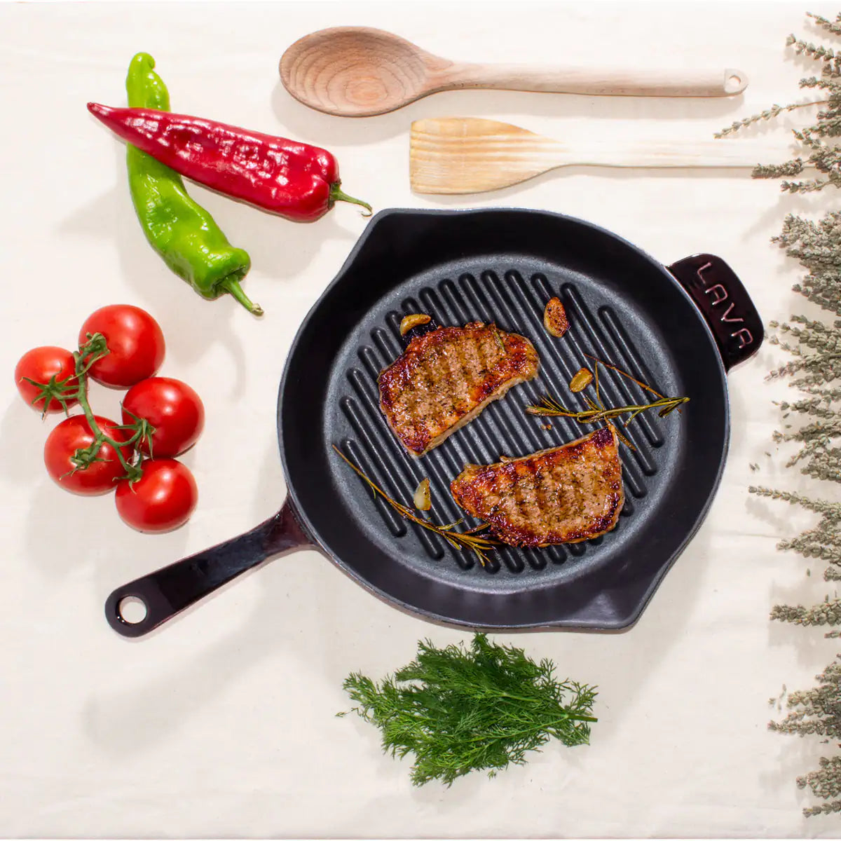 LAVA Premium Cast Iron Grill Pan