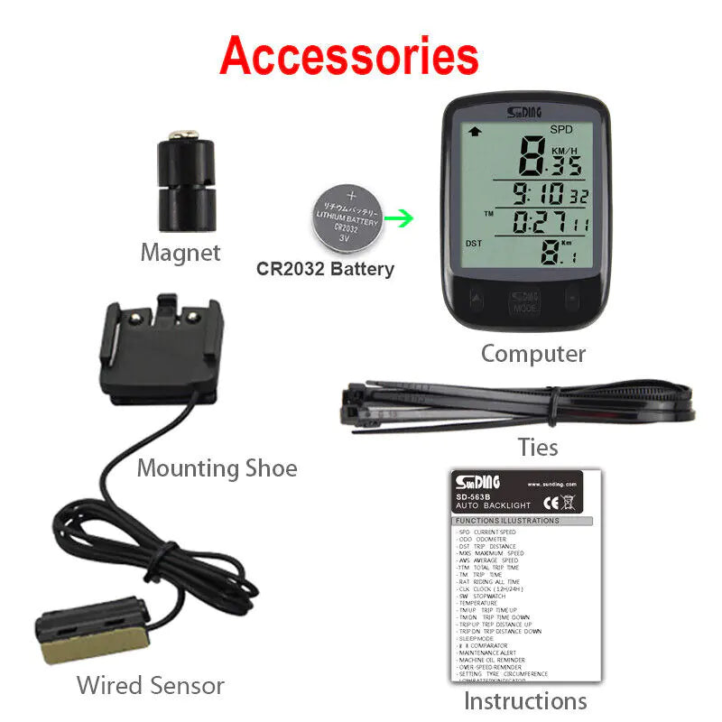 Bike Bicycle Speedometer Cycle Digital Odometer Computer Waterproof LCD Wireless